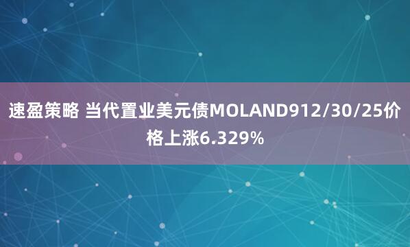 速盈策略 当代置业美元债MOLAND912/30/25价格上涨6.329%